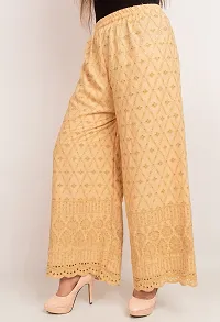 BHARTI CREATIONS Women's Palazzo Western Casual Pants (BCPalazzo Beige XL)-thumb1