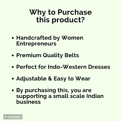 Brahmani Enterprise Premium Dhaga Ring And Oroginal Mirror Work, Adjustable Waist Belt Kamarbandh For Women-thumb5