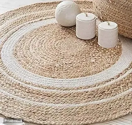 Designer Brown Jute Cotton Textured Door Mats Stylish Contemporary Carpets For Home-thumb0
