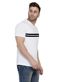 COTTON High Density Men's Cotton Striped Regular Fit V Neck Half Sleeve Casual T-Shirt for Daily use-thumb2