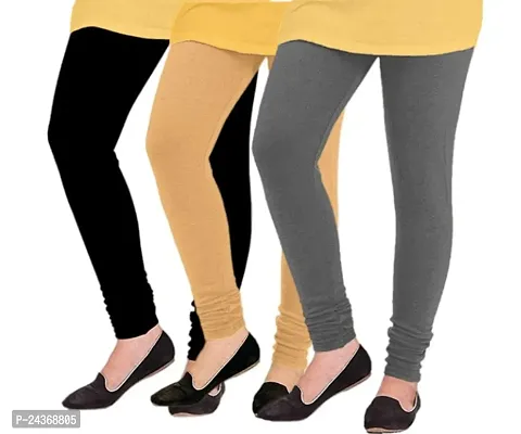Milkyway Trends Pack of 3 Winter Wear Woolen/Thermal Leggings for Women  Girls ( Color:: Black, Beige  Darkgrey )