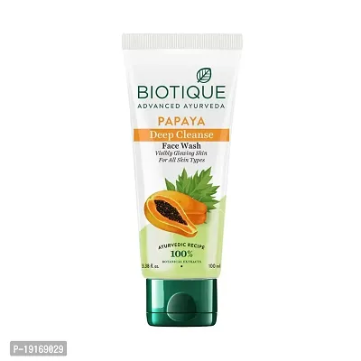 Biotique Papaya Deep Cleanse Face Wash For Visibly Glowing Skin All Skin Types 2x100ml