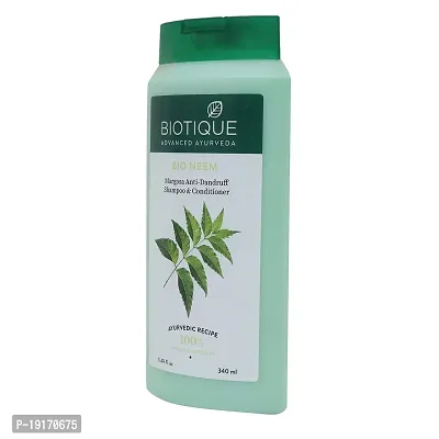 Biotique FRESH Neem Anti Dandruff Shampoo and Conditioner, 340ml-thumb3