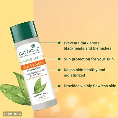 Biotique Morning Nectar Sun Protect Moisturizer Lotion For Visibly Flawless Skin All Skin Types, 120 ml-thumb3