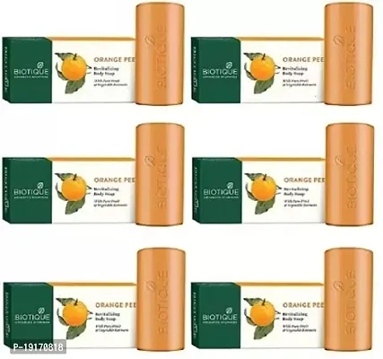 Biotique Bio Orange Peel Revitalizing Body Soap, 150g (Pack of 6)