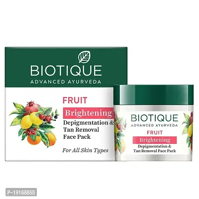 Biotique Fruit Brightening Depigmentation  Tan Removal Face Pack For All Skin Types, 75gm