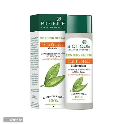 Biotique Morning Nectar Sun Protect Moisturizer Lotion For Visibly Flawless Skin All Skin Types, 120 ml