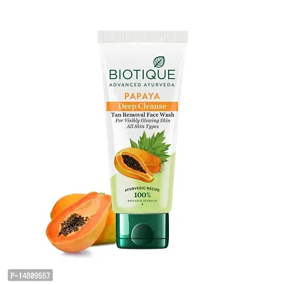 Biotique Papaya Deep Cleanse Face Wash For Visibly Glowing Skin All Skin Types, 150ml-thumb0