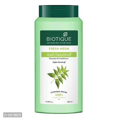 Biotique FRESH Neem Anti Dandruff Shampoo and Conditioner, 340ml