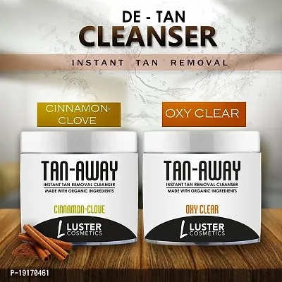 Luster Cosmetics TAN-AWAY Cinnamon Clove + Oxy Clear Instant Tan Removal Cleanser (Pack of 2-100ml each).-thumb5