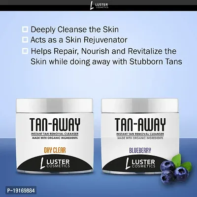 Luster Cosmetics TAN-AWAY Oxy Clear + Blueberry Instant Tan Removal Cleanser (Pack of 2-100ml each).-thumb2