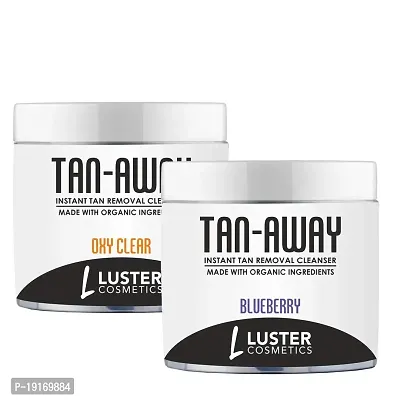 Luster Cosmetics TAN-AWAY Oxy Clear + Blueberry Instant Tan Removal Cleanser (Pack of 2-100ml each).-thumb0