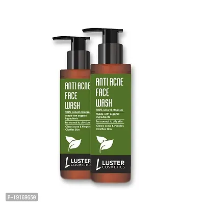 Luster Cosmetics Anti Acne (Clear Acne  Pimples Clarifies Skin) Face Wash (Pack of 2-115ml each)