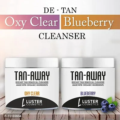 Luster Cosmetics TAN-AWAY Oxy Clear + Blueberry Instant Tan Removal Cleanser (Pack of 2-100ml each).-thumb5