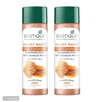 Biotique Honey Water Pore Tightening Toner, 120ml (Pack Of 2)-thumb0