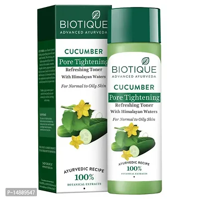 Biotique Cucumber Pore Tightening Refreshing Toner with Himalayan Waters, Pack of 120ml