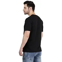 Men's Round Neck Cotton Blend Half Sleeve T-Shirts Black Printed-thumb4