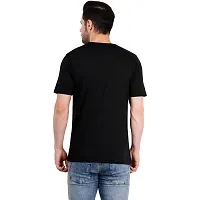 Men's Round Neck Cotton Blend Half Sleeve T-Shirts Black Printed-thumb3