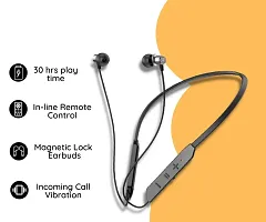 New BT Max Earphone Bluetooth Wireless in Ear  Extra Bass Neckband, Incoming Call Vibration, 30Hours Playtime  with mic-thumb1