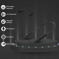 friction New BT Max Wireless Bluetooth Earphone Stereo Sports Wireless Portable Neckband Headset Compatible for All Smartphones Mobile, Black-thumb3