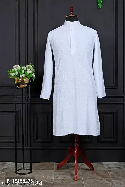 Stylish Cotton Blend Kurta Sets For Men-thumb0