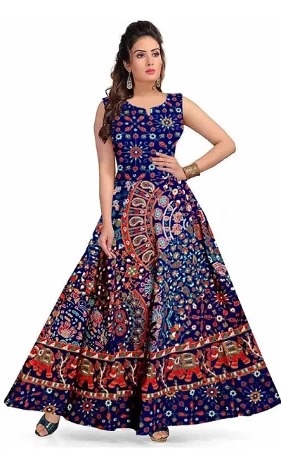 Jaipuri Cotton Printed Maxi Dress