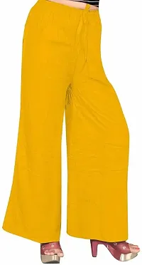 HIMCARE Women's Regular Fit Trousers (HCPALAZZO-3_XL_Yellow_XL)-thumb2