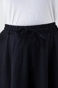 Elegant Black Rayon Solid Flared Skirts For Women-thumb4
