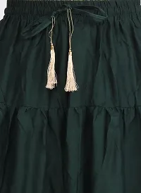 Elegant Dark Green Rayon Solid Flared Skirts For Women-thumb4