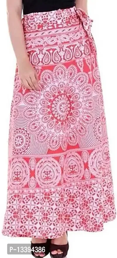 HIMCARE Women's Long Wraparound Skirt (HCCPS-3_XL_ Red_XL)