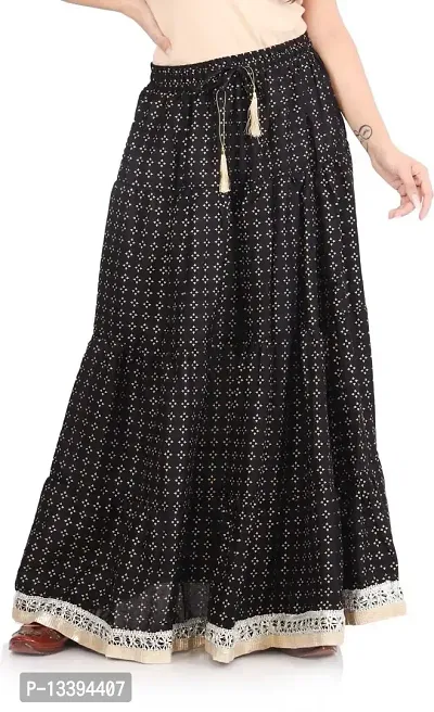 HIMCARE Women's Long Skirt (HCRS-9_M_Black_Free Size)