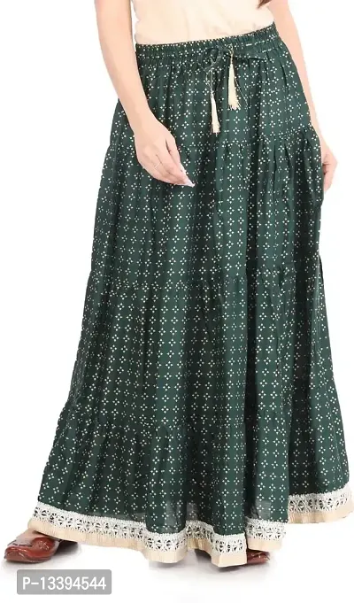 HIMCARE Women's Long Skirt (HCRS-7_M_Dark Green_Free Size)