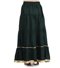 Elegant Dark Green Rayon Solid Flared Skirts For Women-thumb1