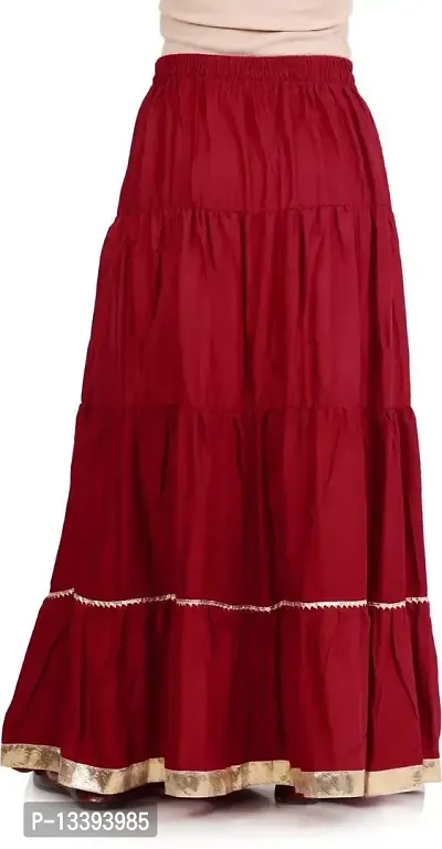 Maroon Rayon Full Ethnic Skirts   Palazzos For Women-thumb2