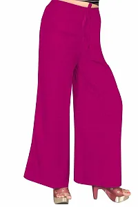 Roll On Women's Soft Relaxed Long Palazzo Pants Rajasthani Printed Palazzo Jaipuri Hand Block Palazzo Pants (Free Size) (Rayon, Pink),2XL-thumb2