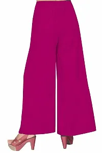 Roll On Women's Soft Relaxed Long Palazzo Pants Rajasthani Printed Palazzo Jaipuri Hand Block Palazzo Pants (Free Size) (Rayon, Pink),2XL-thumb1