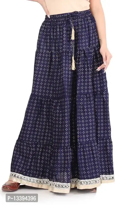 HIMCARE Women's Long Skirt (HCRS-6_M_Dark Blue_Free Size)-thumb0