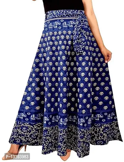 HIMCARE Women's Maxi Wraparound Skirt (HCWS-17_Blue_Free Size)