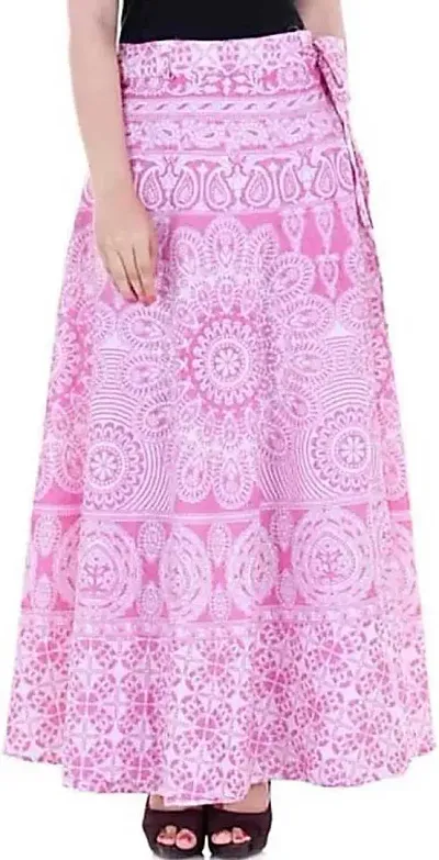 Stylish Cotton Printed Wrap-Around Ethnic Skirt for Women
