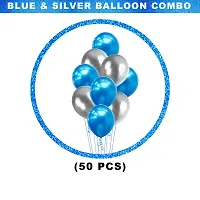 Khushbu Enterprises Blue  Metallic Silver Balloon For Birthday Theme Party Decoration-thumb1