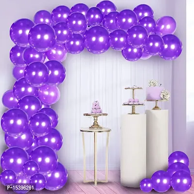 Khushbu Enterprises Metallic Purple Balloon For Birthday Theme Party Decoration-thumb0