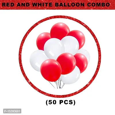 Khushbu Enterprises Red, White Balloon For Birthday Theme Party Decoration-thumb2