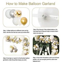 Khushbu Enterprises Metallic Gold, White  Metallic Silver Balloon For Birthday Theme Party Decoration-thumb4