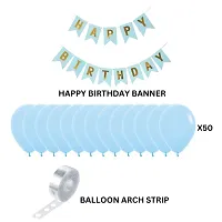 Khushbu Enterprises Blue Happy Birthday Banner, Pastel Pink Balloon For Birthday Theme Party Decoration Boys-thumb1