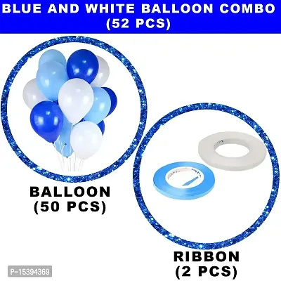 Khushbu Enterprises Blue, White  Pastel Blue Balloon For Birthday Theme Party Decoration-thumb2