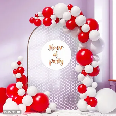 Khushbu Enterprises Red, White Balloon For Birthday Theme Party Decoration