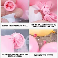 Khushbu Enterprises Pink Happy Birthday Banner, Pastel Pink Balloon For Birthday Theme Party Decoration Girls (Pastel Pink with Banner)-thumb3