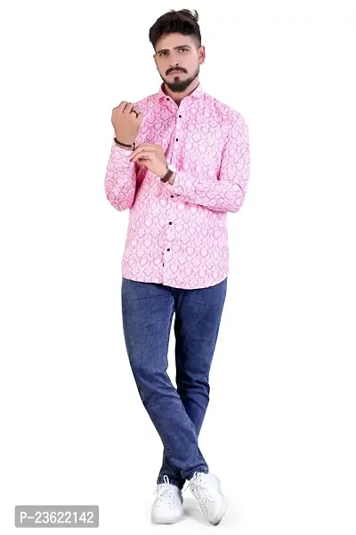 LUXURY CROWN Men's Printed Button Cotton Slim Fit Collared Casual Floral Fashion Regular Shirt (1005-4-011)-thumb5