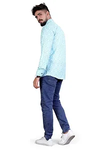 LUXURY CROWN Men's Printed Button Cotton Slim Fit Collared Casual Floral Fashion Regular Shirt (1005-4-011)-thumb3