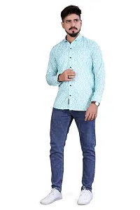 LUXURY CROWN Men's Printed Button Cotton Slim Fit Collared Casual Floral Fashion Regular Shirt (1005-4-011)-thumb4